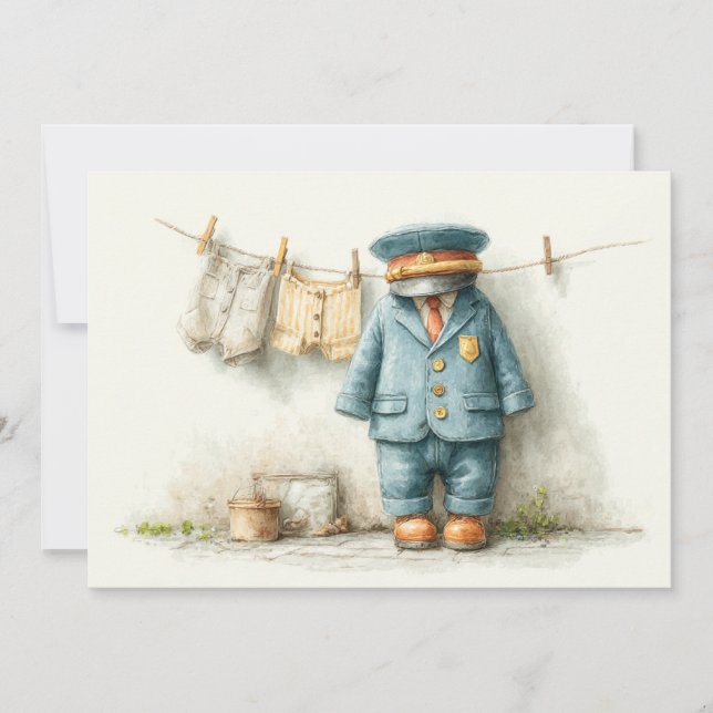 Convites Festa de primeiro aniversario da Polícia do Baby B (Frente)