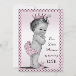 Convites Festa de primeiro aniversario da Princesa de Cute 