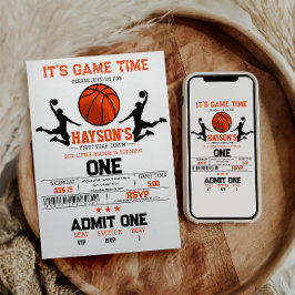 Convites Festa de primeiro aniversario de Basquete No Prime