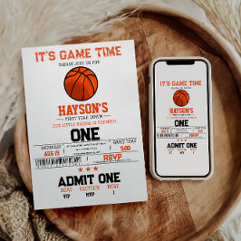 Convites Festa de primeiro aniversario de Basquete No Prime
