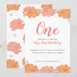 Convites Festa de primeiro aniversario de Bebê de Pastel Cu