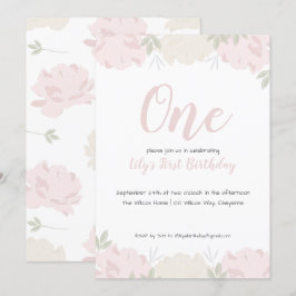 Convites Festa de primeiro aniversario de Bebê de Pastel Mo