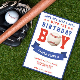 Convites Festa de primeiro aniversario de Beisebol Bday Boy