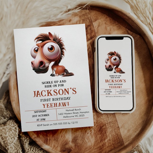 Convites Festa de primeiro aniversario de Caricaturas de Ca (Criador carregado)