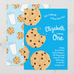 Convites Festa de primeiro aniversario de Chip Cookies Chip