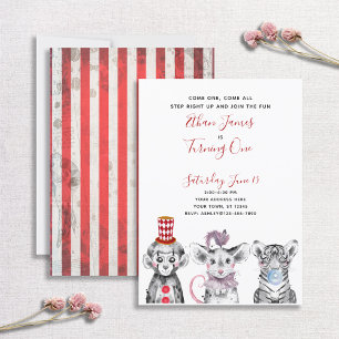 Convites Festa de primeiro aniversario de Circo Vermelho Pr