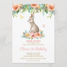 Festa de primeiro aniversario de Coelho Floral Whi