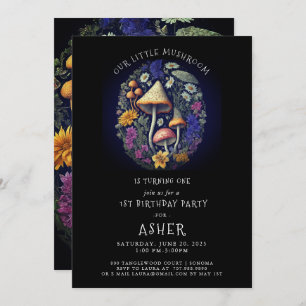 Convites Festa de primeiro aniversario de Cogumelo