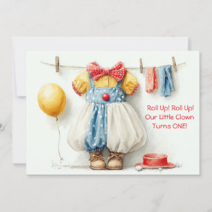 Convites Festa de primeiro aniversario de Couture de Clowne