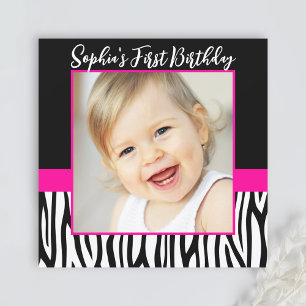 Convites Festa de primeiro aniversario de Fotos Zebra Hot P