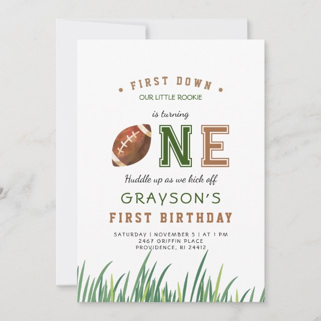 Convites Festa de primeiro aniversario de Futebol do Huddle (Frente)