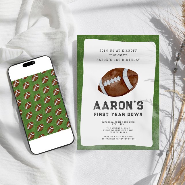 Convites Festa de primeiro aniversario de Futebol do primei (Criador carregado)