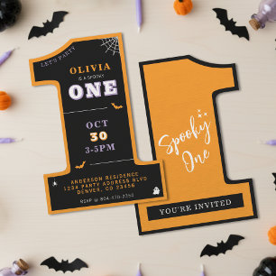 Convites Festa de primeiro aniversario de Halloween Spooky 