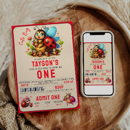 Convites Festa de primeiro aniversario de Ladybug