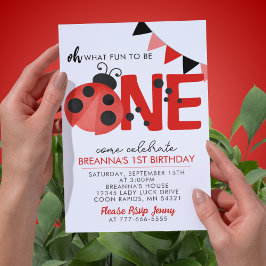 Convites Festa de primeiro aniversario de Ladybug da Sweet