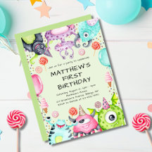 Festa de primeiro aniversario de Monstros Bonitos