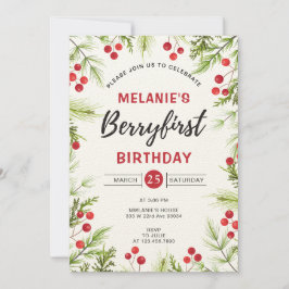 Convites Festa de primeiro aniversario de Morango | Berry F