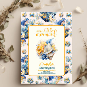 Convites Festa de primeiro aniversario de Sereia Mágica