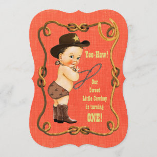 Convites Festa de primeiro aniversario do Cowboy