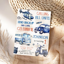 Convites Festa de primeiro aniversario do Garoto Policial