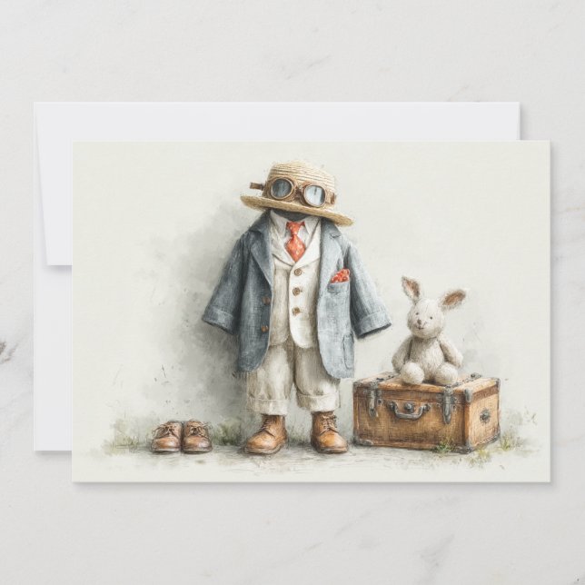 Convites Festa de primeiro aniversario do Little Explorer (Frente)