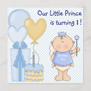Convites Festa de primeiro aniversario do Little Prince Boy