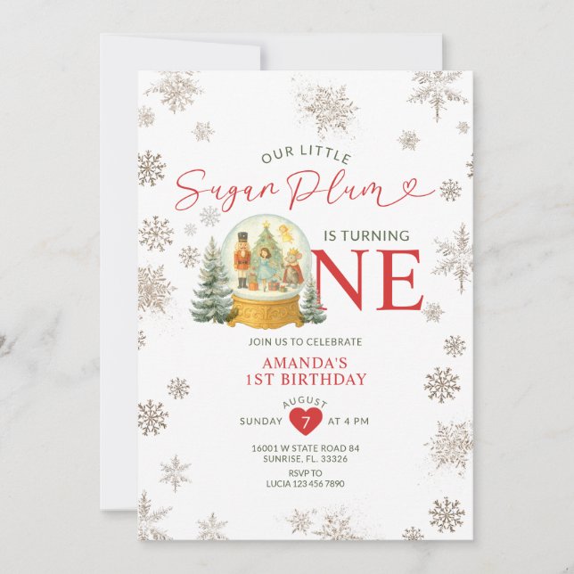 Convites Festa de primeiro aniversario do Noz-Cracker Winte (Frente)