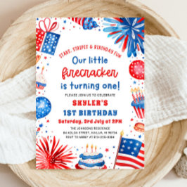 Convites Festa de primeiro aniversario do Pequeno Firecrack