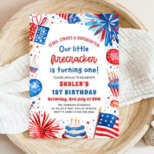 Convites Festa de primeiro aniversario do Pequeno Firecrack