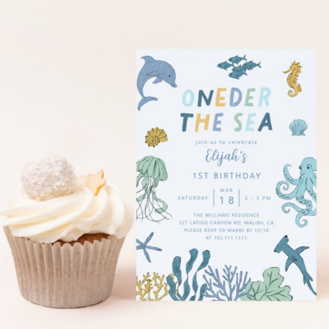 Convites Festa de primeiro aniversario do Sea Boy (Criador carregado)