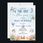 Convites Festa de primeiro aniversario do Sea Ocean Kid<br><div class="desc">CONVITE DE FESTAS de um primeiro aniversario do Sea Ocean Kid</div>