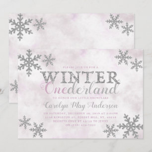 Convites Festa de primeiro aniversario do Winter ONEderland