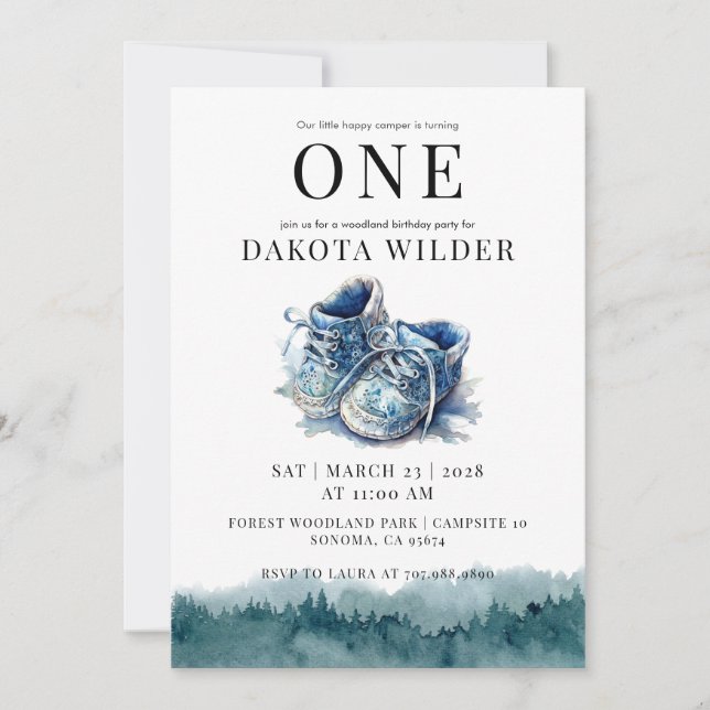 Convites Festa de primeiro aniversario Feliz (Frente)