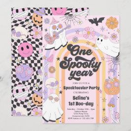 Convites Festa de primeiro aniversario Ghost Cute em Groovy