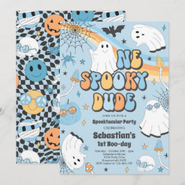 Convites Festa de primeiro aniversario Ghost Cute em Groovy