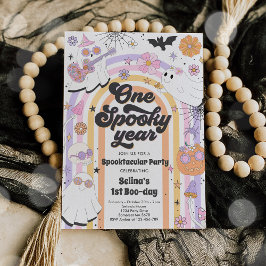 Convites Festa de primeiro aniversario Ghost Cute em Groovy