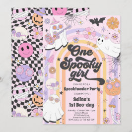 Convites Festa de primeiro aniversario Ghost Cute em Groovy