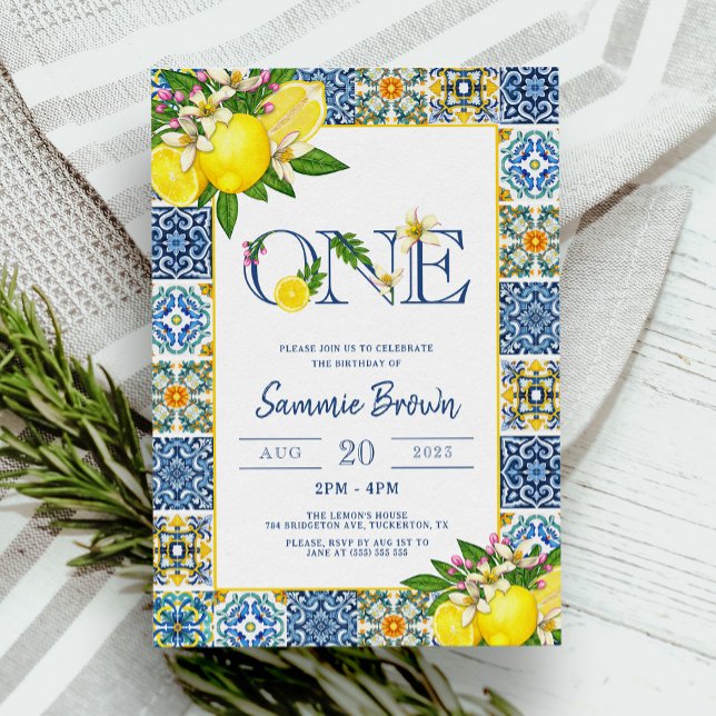 Convites Festa de primeiro aniversario para Menina de Limão (Criador carregado)