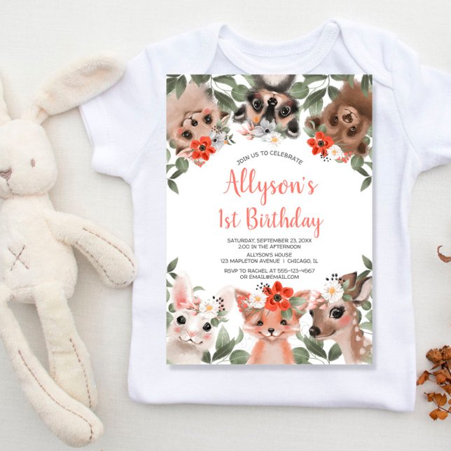 Convites Festa de primeiro aniversario para raparigas de an (Criador carregado)