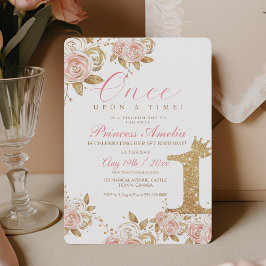 Convites Festa de primeiro aniversario Princesa Dourada Bri