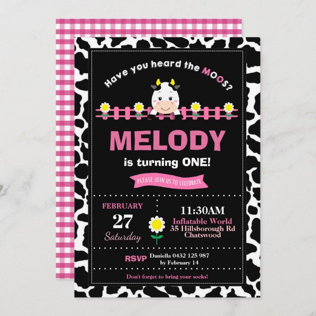 Convites Festa de primeiros aniversarios de Animais de Faze (Frente/Verso)