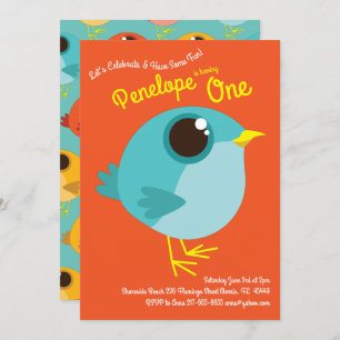 Convites Festa de primeiros aniversarios de Aves