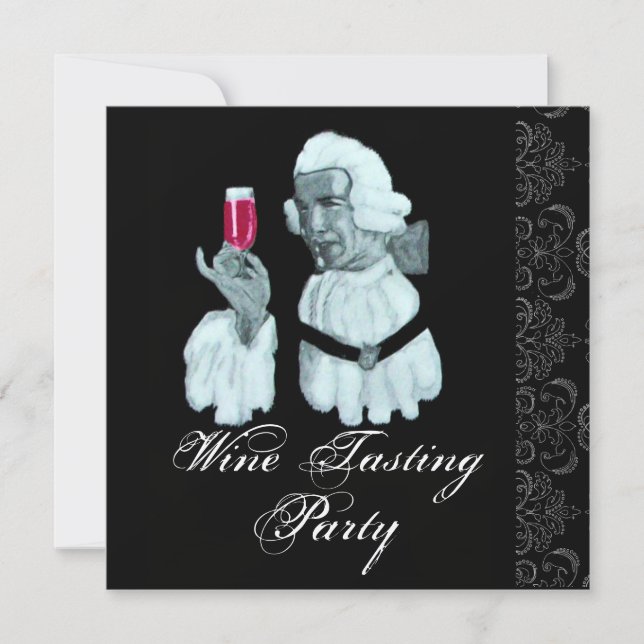 Convites FESTA DE PROVA DE VINHO SOMMELIER Damask, Champagn (Frente)