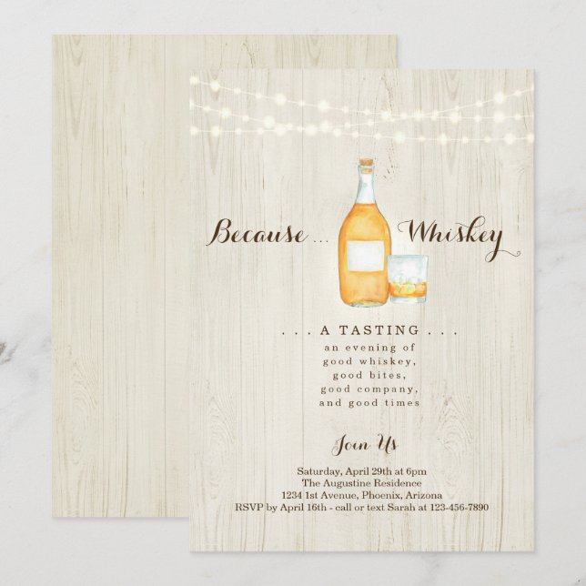 Convites Festa de Prova de Whisky (Frente/Verso)