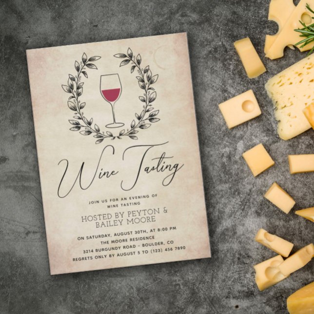 Convites Festa de Provando de vinho tinto Laurel Wreath Vin (Criador carregado)