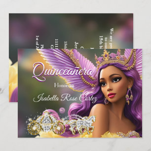 Convites Festa de Quince Anos Conto de Fadas Carruagem Roxo