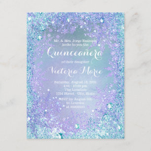 Convites Festa de Quince Anos Winter Wonderland Roxo Turque