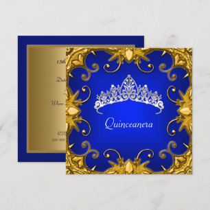 Convites Festa de Quinceanera Coroa Tiara Dourada Branca Bj