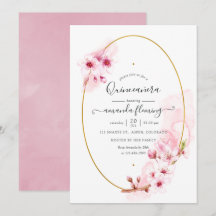 Festa de Quinze Anos com Flor de Cerejeira Rosa na