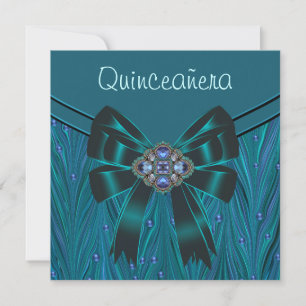 Convites Festa de Quinze Anos Esmeralda Verde Azul Turquesa